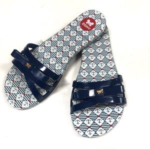 Navy Women's Strappy Slide Sandals